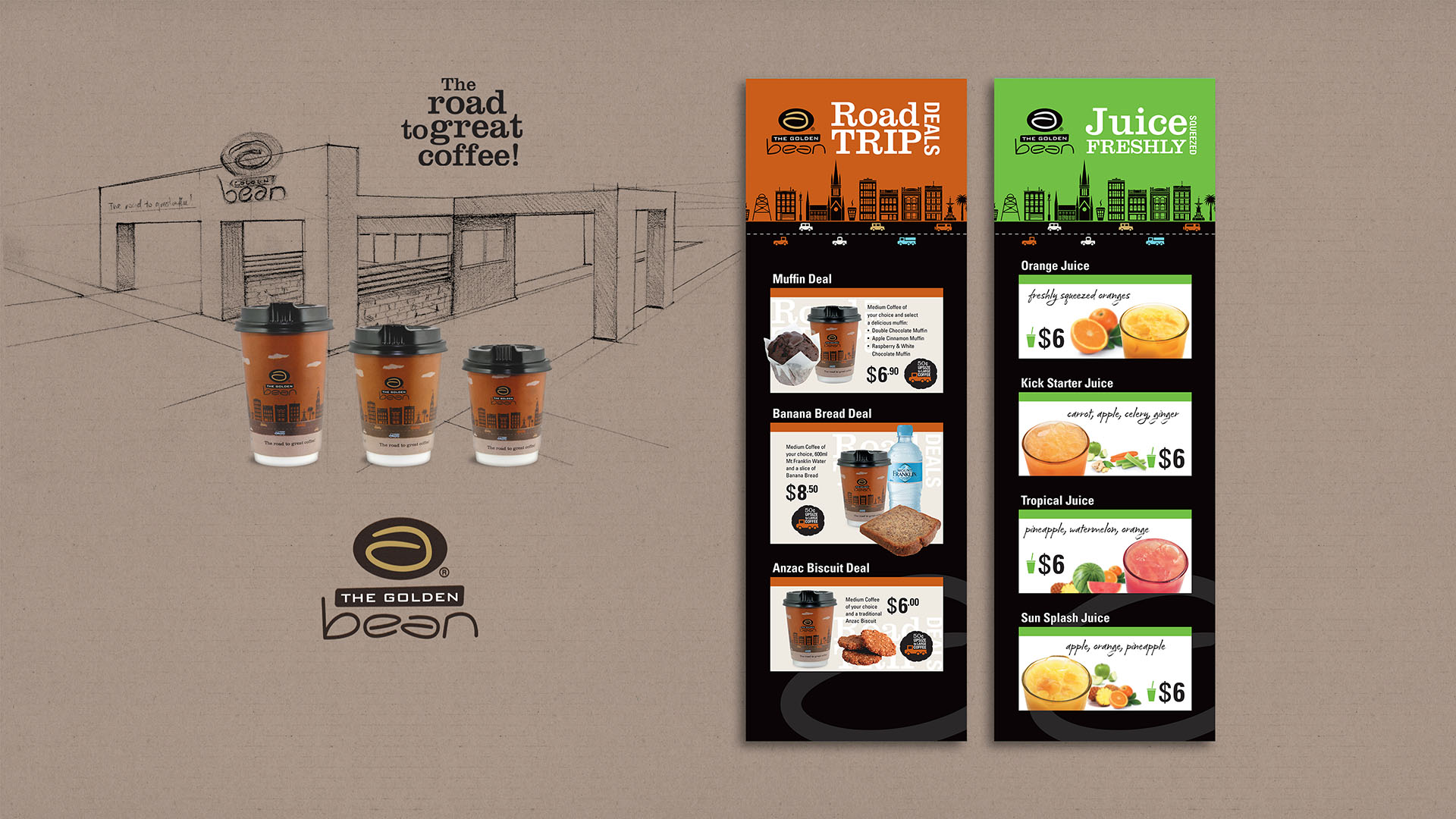 The Golden Bean Logo and Branding Design - Saunders Design Group