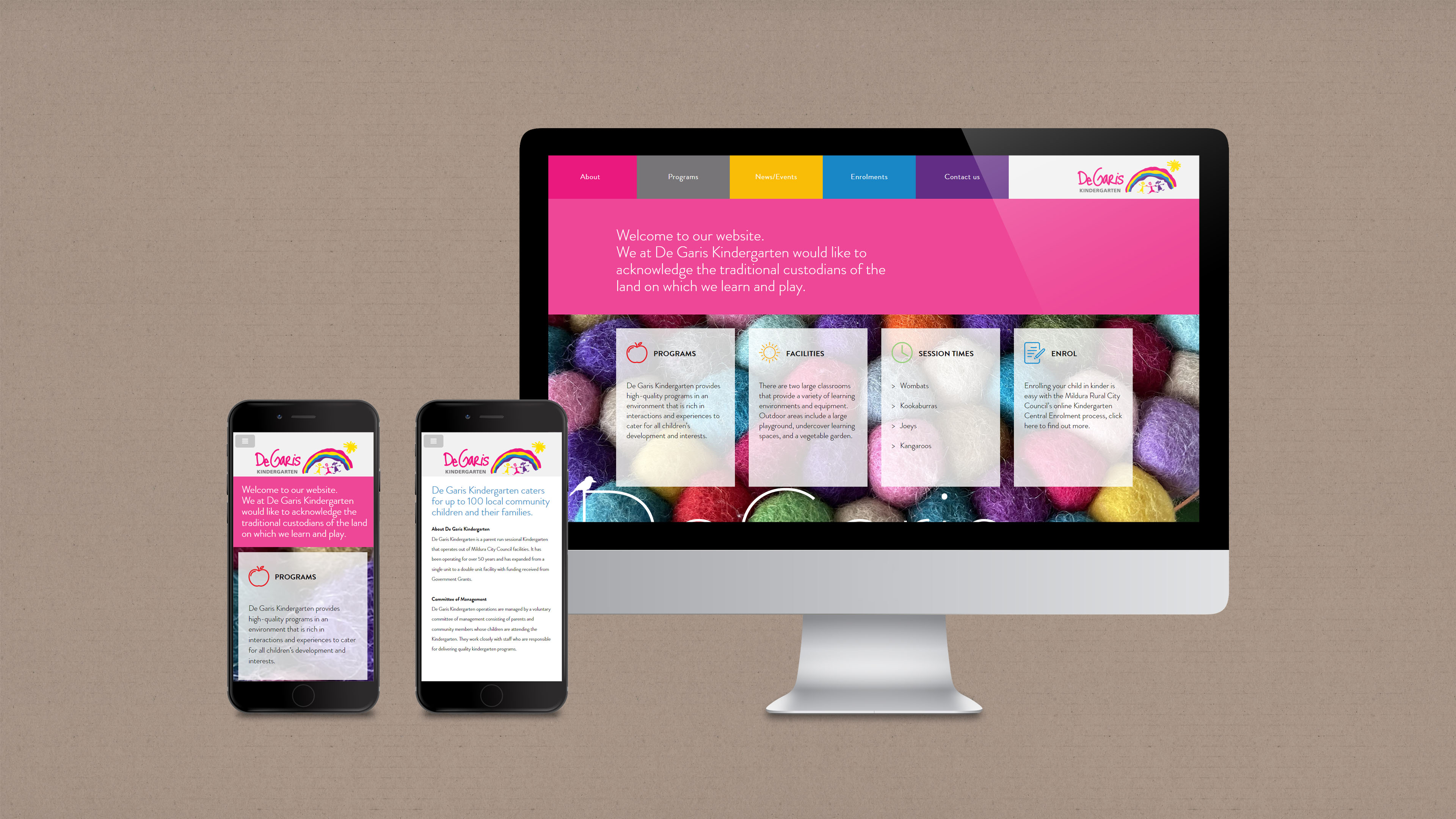 De Garis Kindergarten Website Design - Saunders Design Group