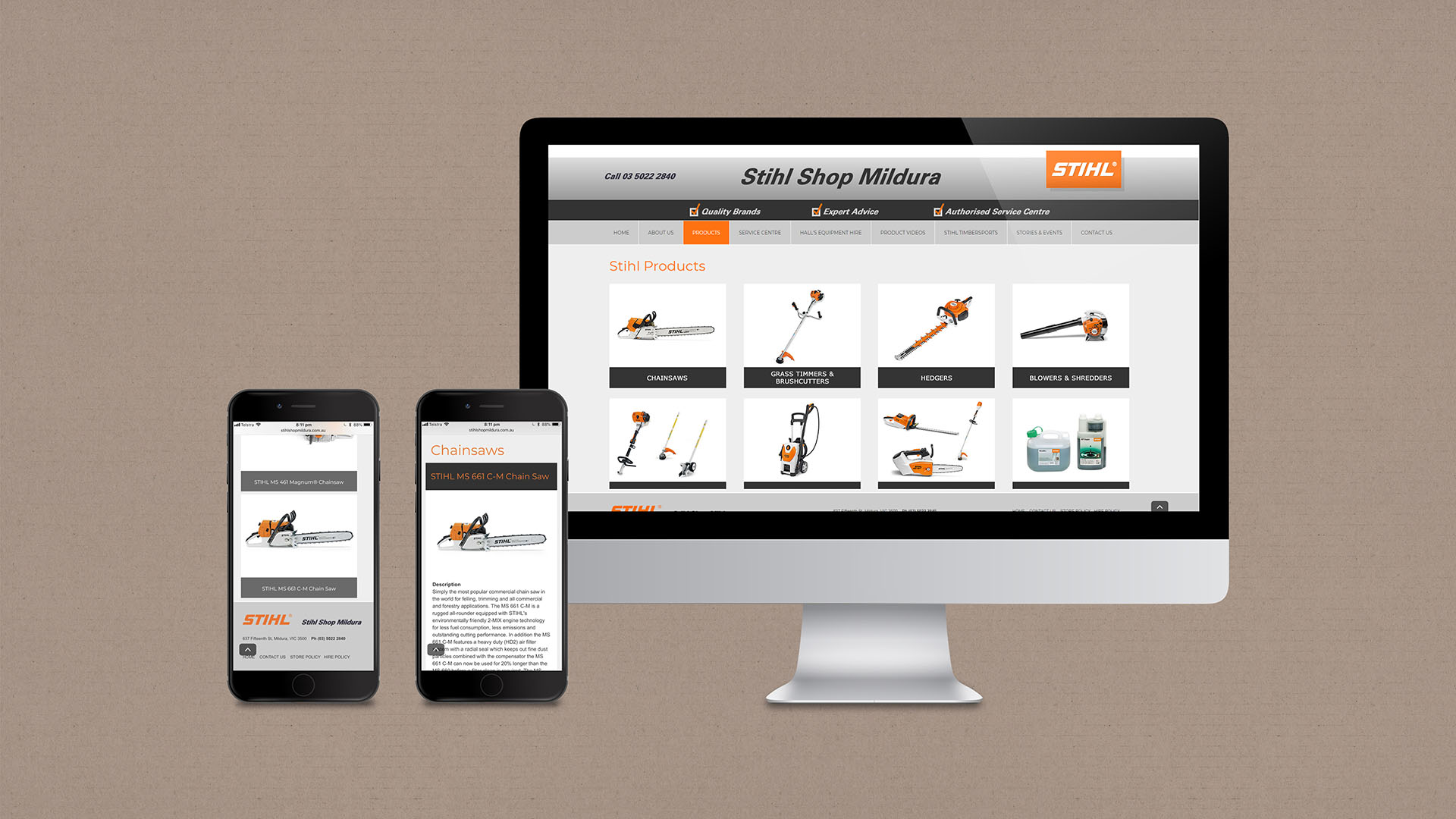 Mildura Stihl Shop Website Design - Saunders Design Group